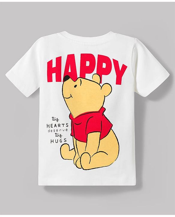 Babyhug Disney Single Jersey Knit Half Sleeves T-Shirt & Shorts Set with Winnie The Pooh Graphics - Multicolor