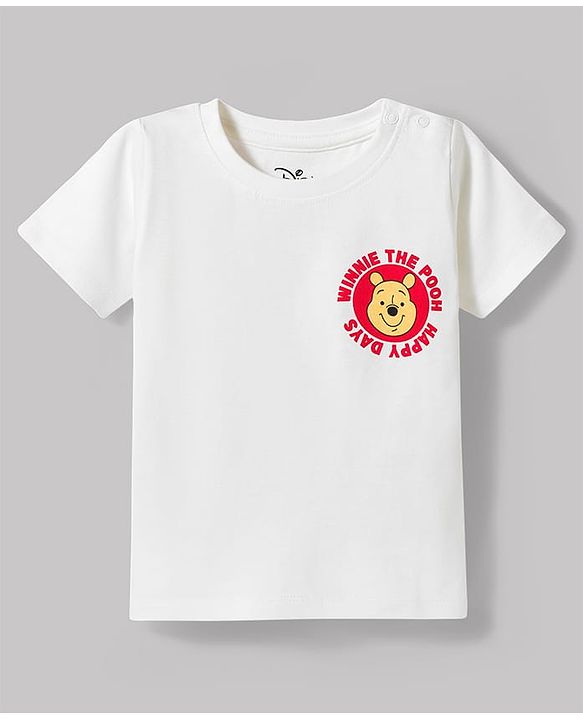 Babyhug Disney Single Jersey Knit Half Sleeves T-Shirt & Shorts Set with Winnie The Pooh Graphics - Multicolor