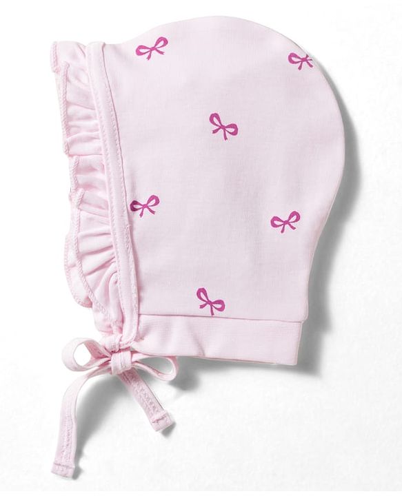 Babyhug 100% Cotton Interlock Knit Caps With Polka dot & Bow Prints Pack of 2 Multicolor- Diameter 7 cm