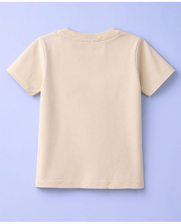 Babyhug Cotton Knit Half Sleeves T-Shirt With Farm Theme & Applique - Multicolor