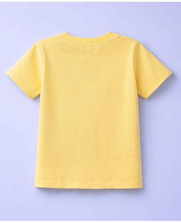 Babyhug Cotton Knit Half Sleeves T-Shirt With Beach Theme HD Print - Multicolor