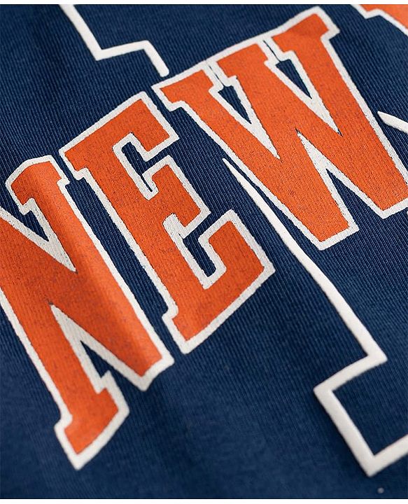 Babyhug 100% Cotton Knit Half Sleeves T-Shirt With New York Print - Navy Blue