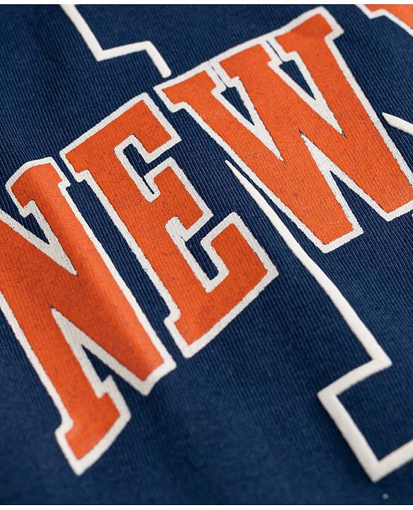 Babyhug 100% Cotton Knit Half Sleeves T-Shirt With New York Print - Navy Blue