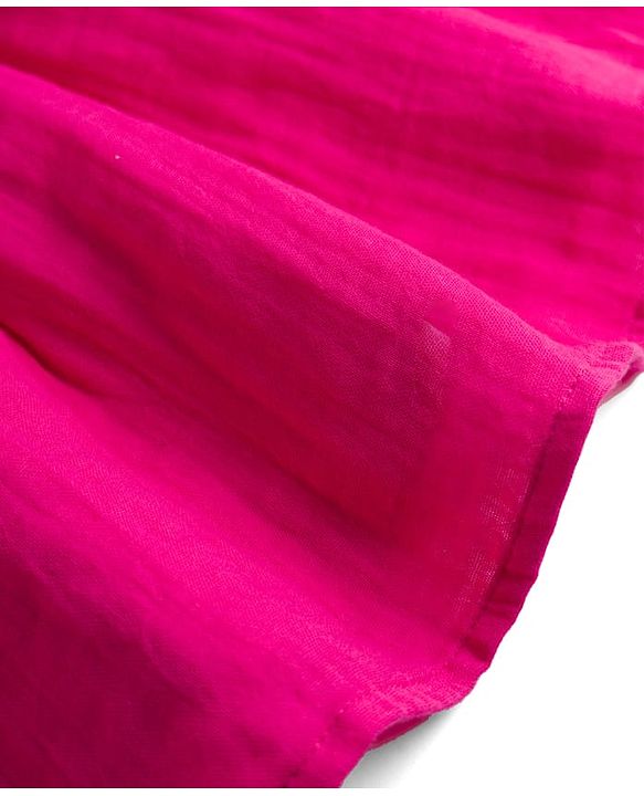 Babyhug Cotton Woven Sleeveless One Piece Dress with   Floral Embroidery - Fuchsia