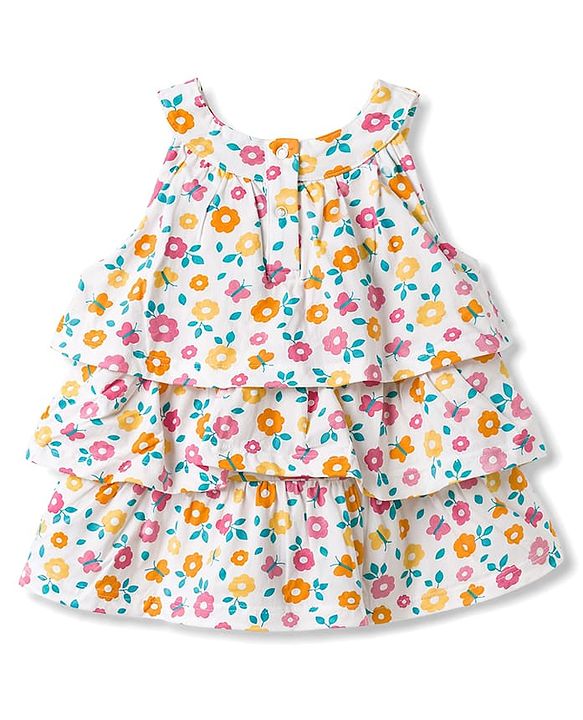 Babyhug Single Jersey Knit Sleeveless Top & Shorts Set With Floral Print - Multicolor