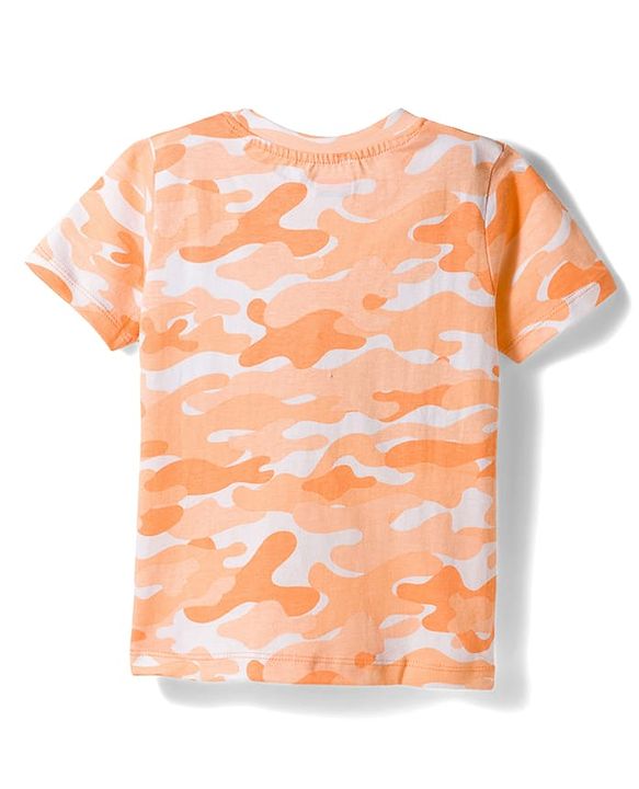 Babyhug Single Jersey Knit Half Sleeves T-Shirt & Shorts Co-ord  Set With Dino Print - Orange