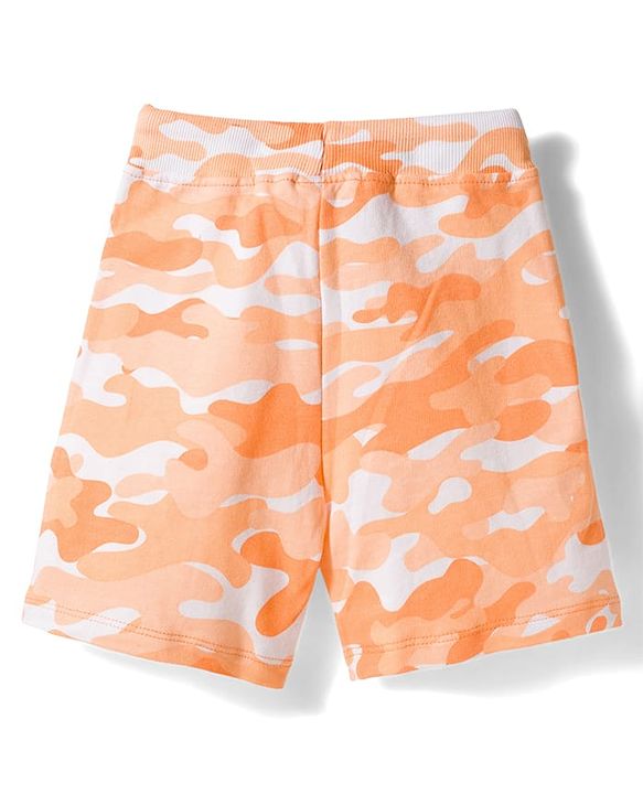 Babyhug Single Jersey Knit Half Sleeves T-Shirt & Shorts Co-ord  Set With Dino Print - Orange