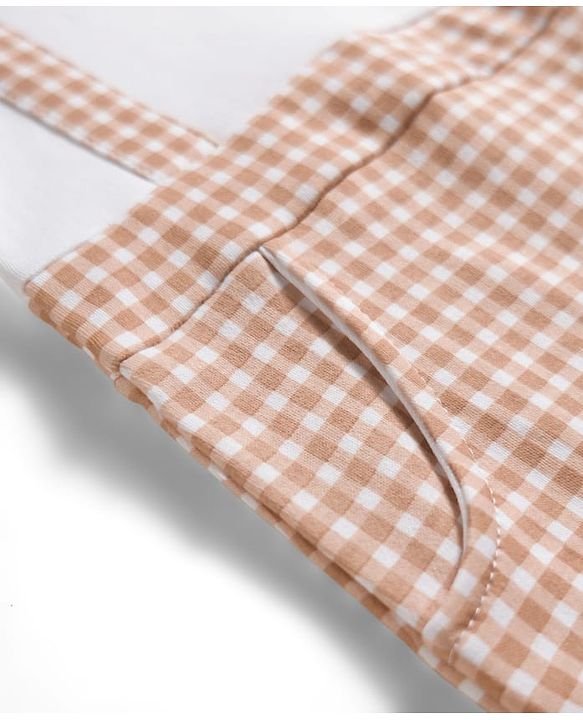 Babyhug 100% Cotton Knit Half Sleeves Checkered Romper with Bow Applique - Multicolor