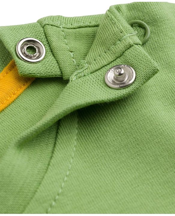 Babyhug Cotton Knit Half Sleeves T-Shirt with Teddy Patch - Multicolor