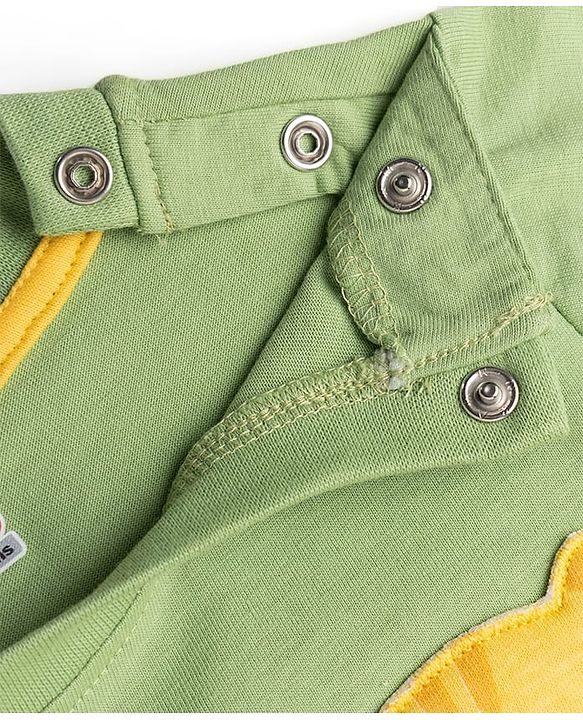 Babyhug Cotton Knit Half Sleeves Tee with Animal Applique Detailing Multi Color 9-12 Months