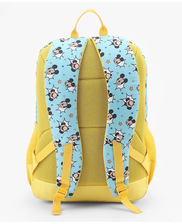 Babyhug Disney Mickey Mouse 16 inches 100% Effort School Backpack | 2 Main Compartment, 1 Front Pocket, 2 Side Bottle Pocket - Black