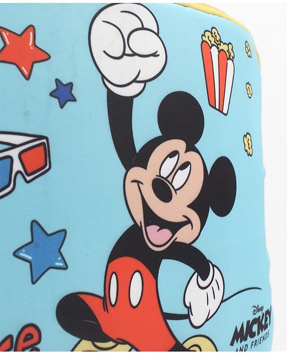 Babyhug Disney Mickey Mouse 16 inches 100% Effort School Backpack | 2 Main Compartment, 1 Front Pocket, 2 Side Bottle Pocket - Black