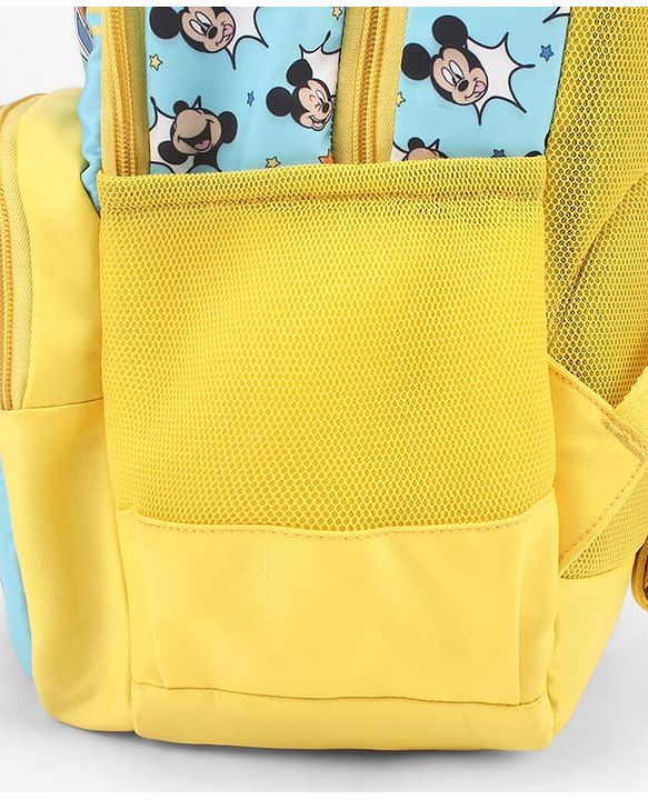 Babyhug Disney Mickey Mouse 16 inches 100% Effort School Backpack | 2 Main Compartment, 1 Front Pocket, 2 Side Bottle Pocket - Black