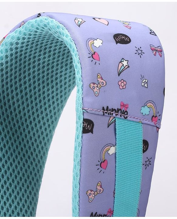 Babyhug Disney Minnie Mouse 16 inches I am awesome School Backpack | 2 Main Compartment , 1 Front Pocket, 2 Side Bottle Pocket - Blue Pink