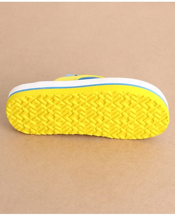 Cute Walk by Babyhug Disney Back Strap Closure Flip Flops With Mickey & Friends Print - Blue & Yellow