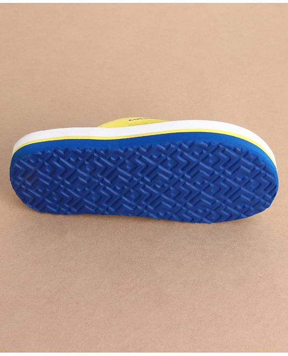 Cute Walk by Babyhug Disney Flip Flops With Mickey Mouse Print - Blue & Yellow