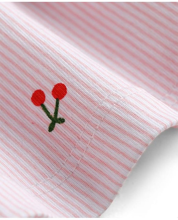 Babyhug Single Jersey Knit Frocks with Bloomer/Short Sleeveless Cherry Print Pink 0-0 Months