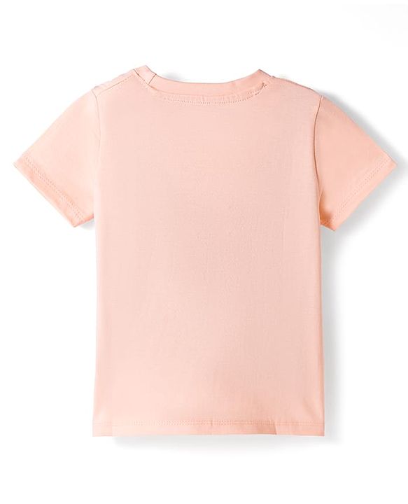 Babyhug Cotton Knit Half Sleeves T-Shirt with Ear Applique - Multicolor