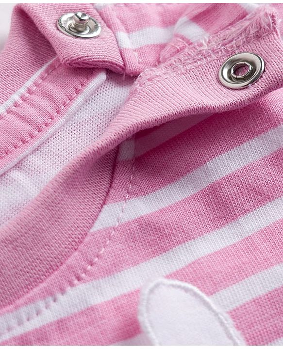 Babyhug Cotton Knit T-Shirt Half Sleeves Striped with Graphic Multi Color 6-9 Months