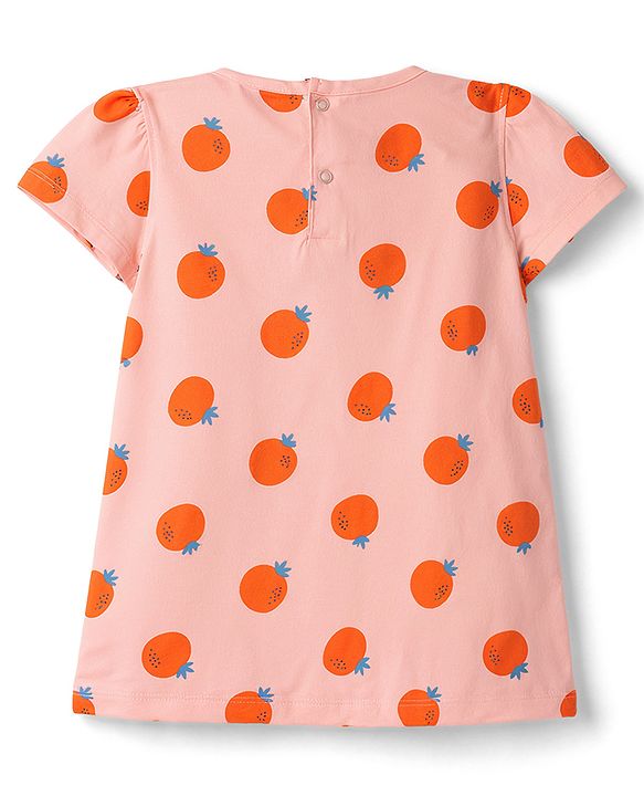 Babyhug 100% Cotton Knit Half Cap Sleeves T-Shirts with Fruit Print Pack of 3 - Multicolor