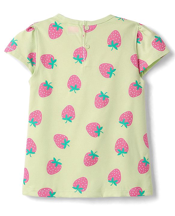Babyhug 100% Cotton Knit Half Cap Sleeves T-Shirts with Fruit Print Pack of 3 - Multicolor