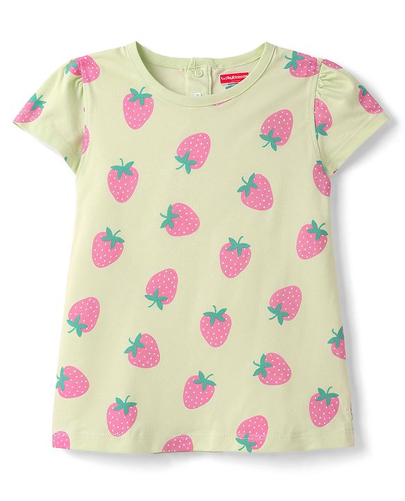 Babyhug 100% Cotton Knit Half Cap Sleeves T-Shirts with Fruit Print Pack of 3 - Multicolor