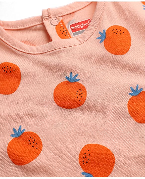 Babyhug 100% Cotton Knit Half Cap Sleeves T-Shirts with Fruit Print Pack of 3 - Multicolor