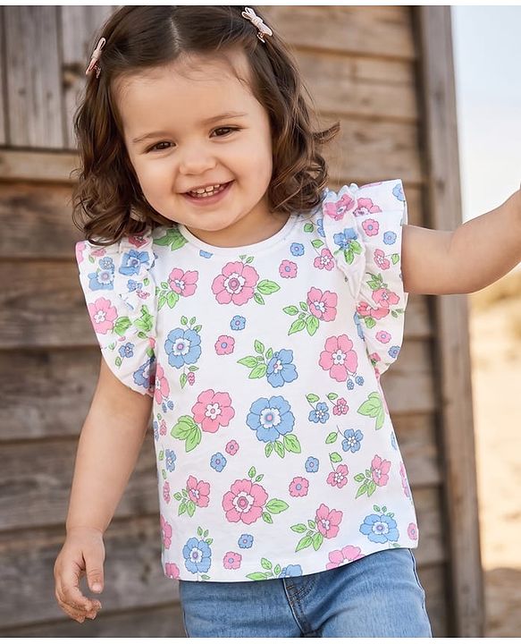 Babyhug Cotton Knit T-Shirt All Over Printed Multi Color 2-3 Years