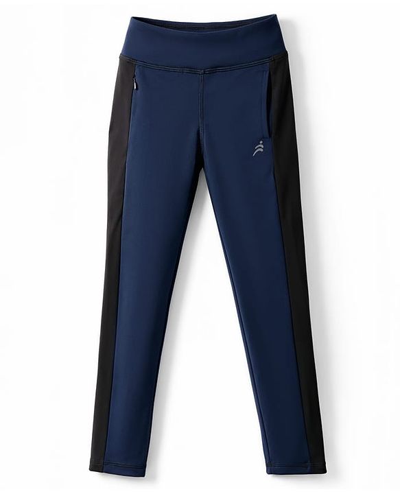 Pine Active Knit Full Length Solid Leggings - Navy Blue
