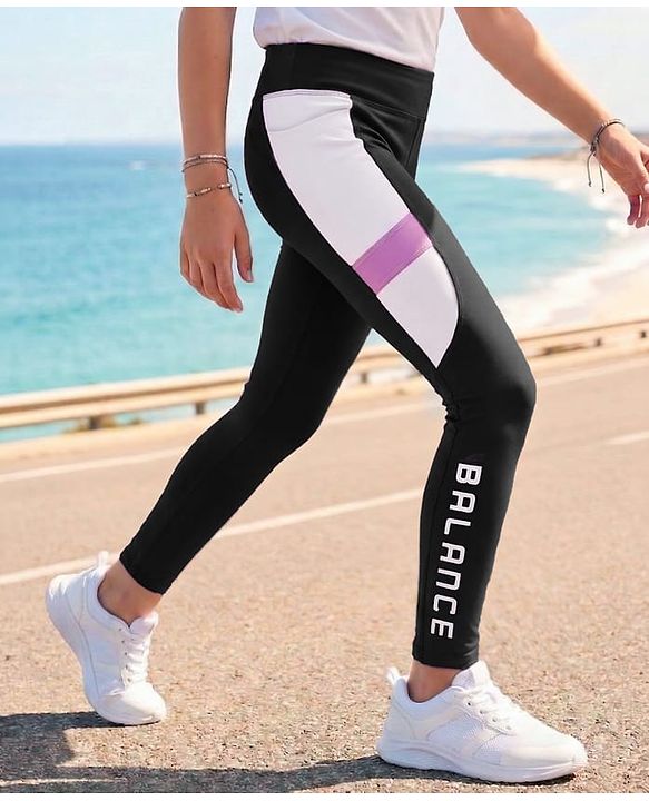 Pine Active Knit Full Length Cut N Sew Leggings With Logo Print - Black
