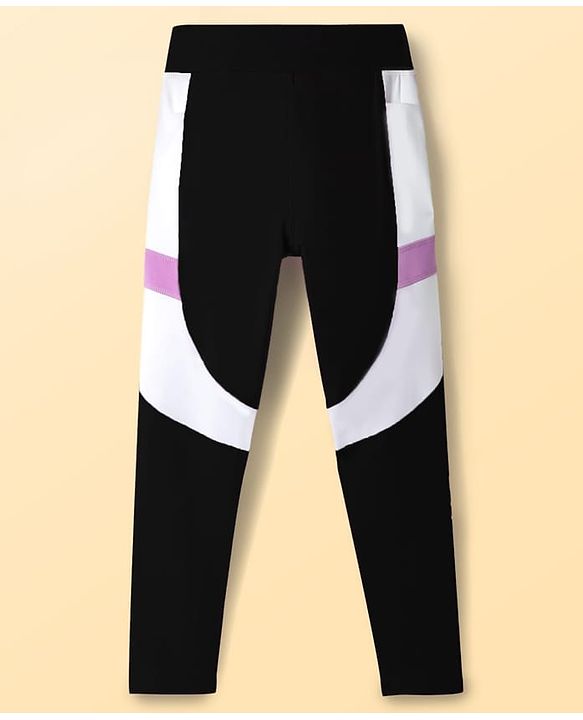 Pine Active Knit Full Length Cut N Sew Leggings With Logo Print - Black