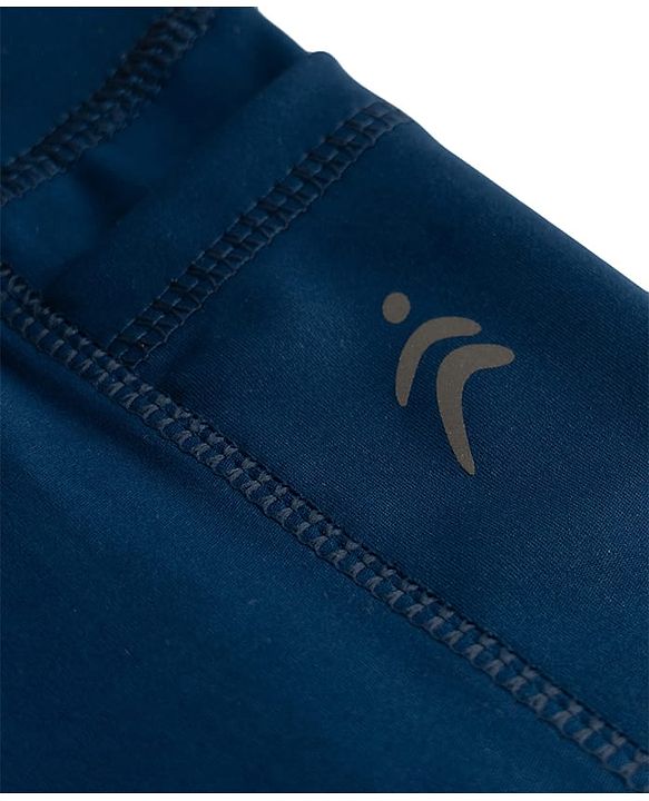Pine Active Knit Full Length Cut & Sew Leggings with Stripes - Navy Blue