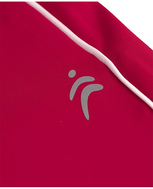 Pine Active Knit Full Length Leggings With Logo Print- Red