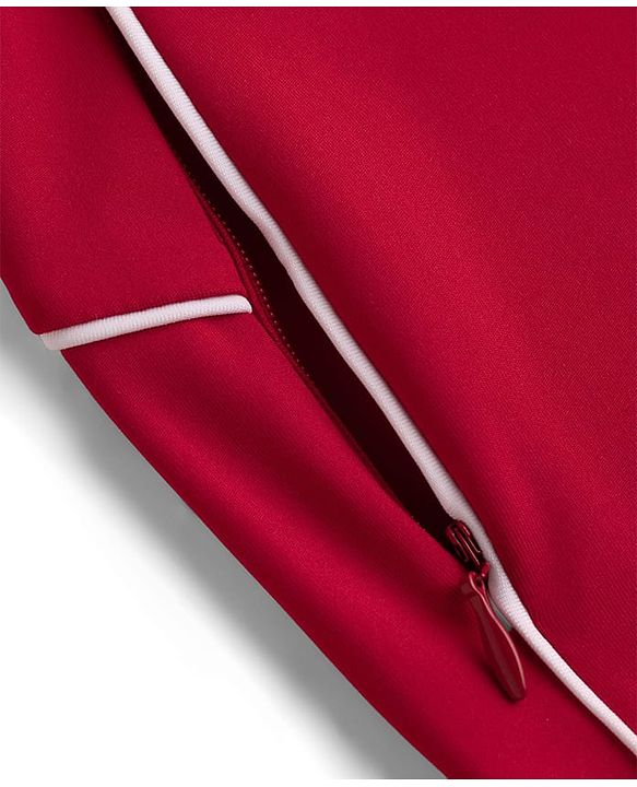 Pine Active Knit Full Length Leggings With Logo Print- Red