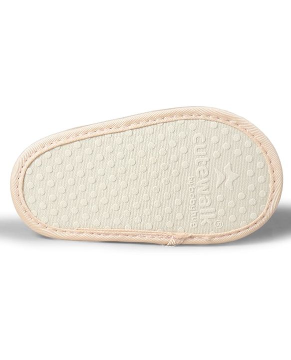 Cute Walk by Babyhug Velcro Closure Booties With Bow Applique & Polka Dots Print - White