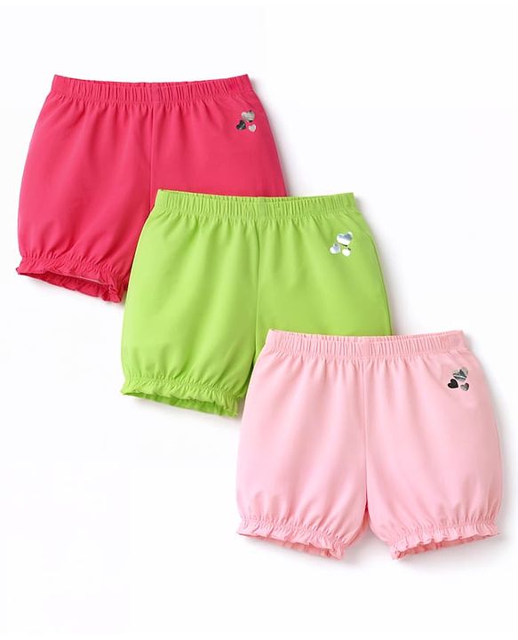 Pine Kids Cotton Lycra Knit Solid Bloomers Pack of 3 (Color May Vary)