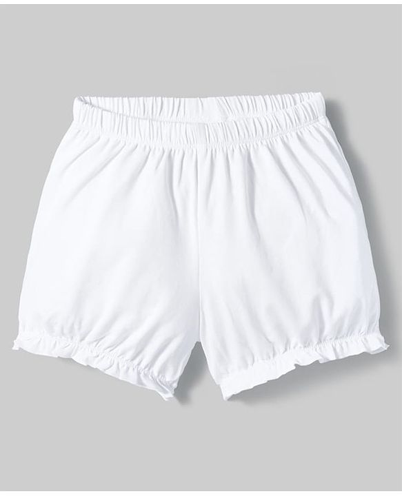 Pine Kids Cotton Lycra Knit Solid Bloomers Pack Of 3 - White