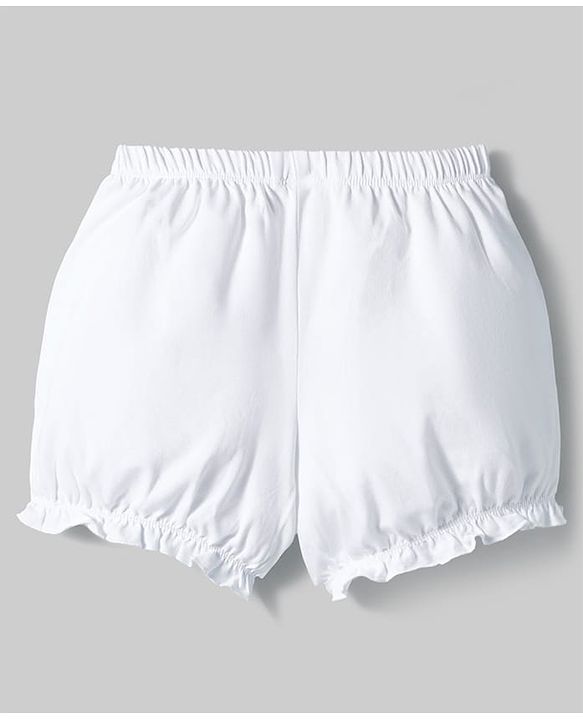 Pine Kids Cotton Lycra Knit Solid Bloomers Pack Of 3 - White