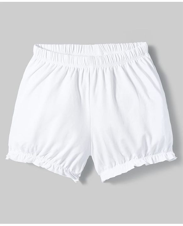 Pine Kids Cotton Lycra Knit Solid Bloomers Pack Of 3 - White
