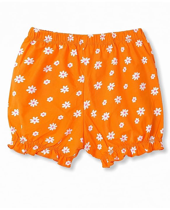 Pine Kids Cotton Lycra Knit Bloomers With Floral & Star Print  Pack of 3 - Multicolor
