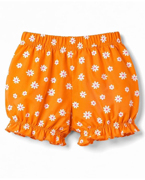 Pine Kids Cotton Lycra Knit Bloomers With Floral & Star Print  Pack of 3 - Multicolor