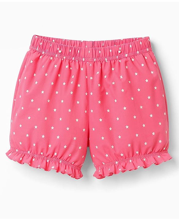 Pine Kids Cotton Lycra Knit Bloomers With Floral & Star Print  Pack of 3 - Multicolor