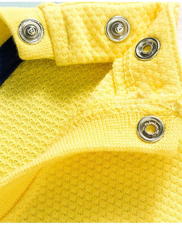 Babyhug Cotton Knit T-Shirt Half Sleeves Popcorn with Embroidery Detailing Multi Color 6-9 Months