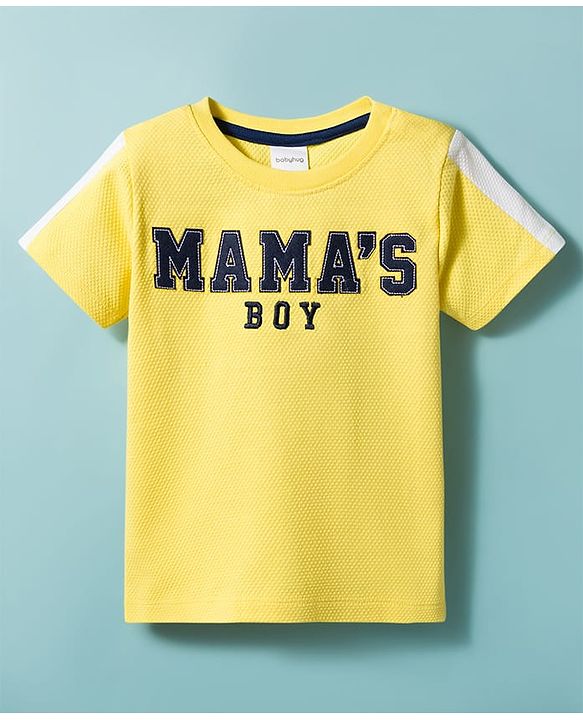 Babyhug Cotton Knit T-Shirt Half Sleeves Popcorn with Embroidery Detailing Multi Color 6-9 Months