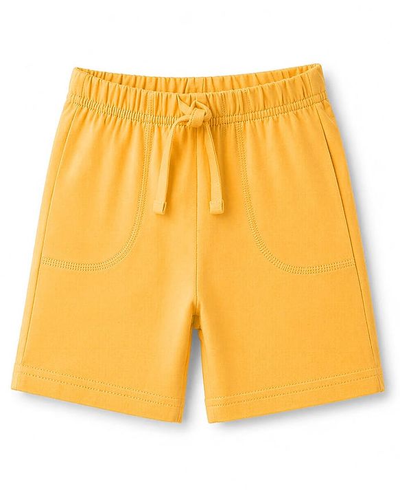 Babyhug Single Jersey Knit Sleeveless Striped Animal Printed Tank T-Shirt & Shorts Set - Light Blue & Yellow