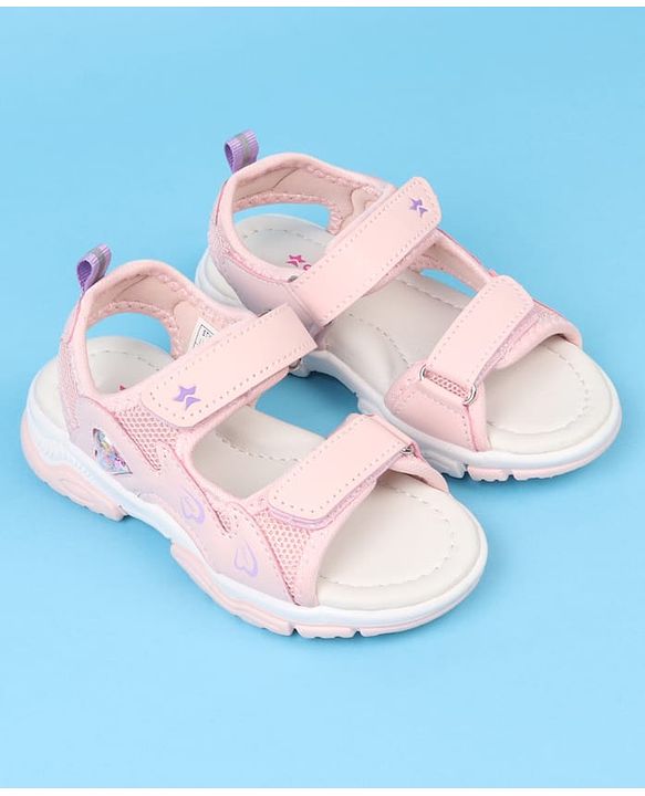 Cute Walk by Babyhug Velcro Closure Sandals With Heart Print - Pink