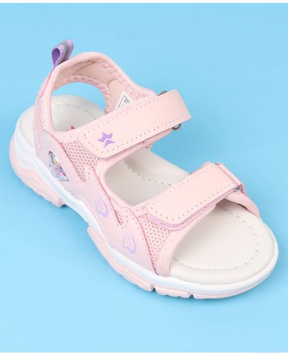 Cute Walk by Babyhug Velcro Closure Sandals With Heart Print - Pink