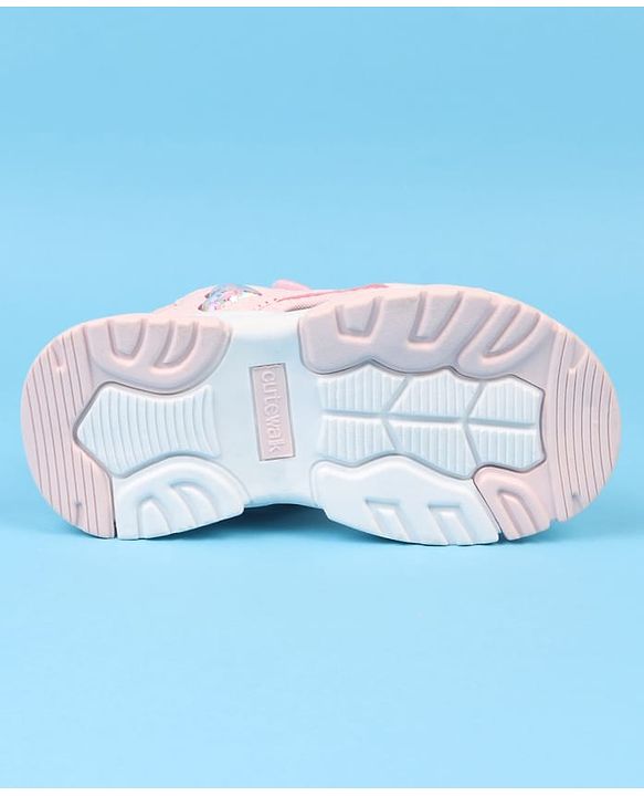 Cute Walk by Babyhug Velcro Closure Sandals With Heart Print - Pink