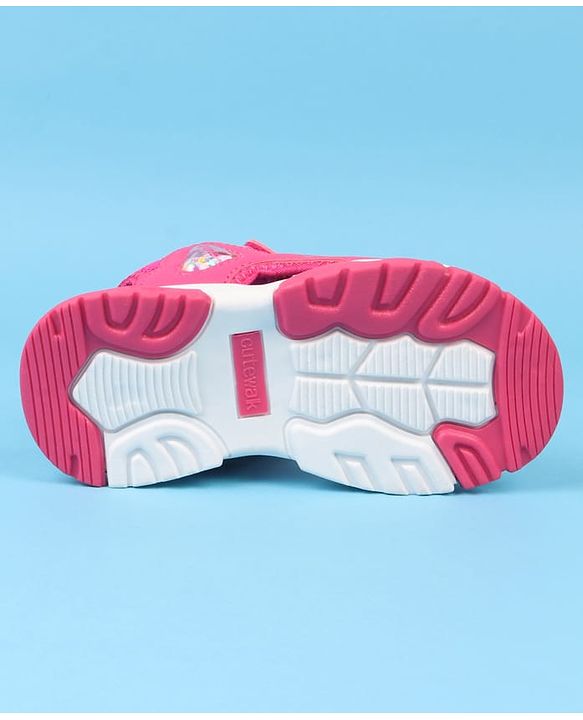 Cute Walk by Babyhug Velcro Closure Sandals With Heart Print - Pink