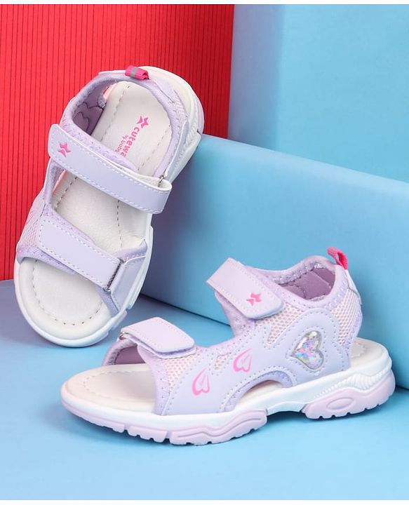 Cute Walk by Babyhug Velcro Closure Sandals With Heart Print - Pink